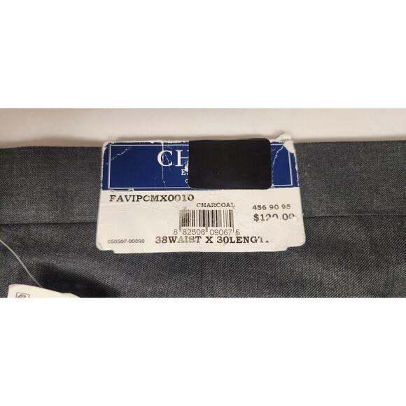 Chaps Mens Straight Leg Flat Front Dess Pants Charcoal Gray Size 38X30 NWT - Picture 4 of 5